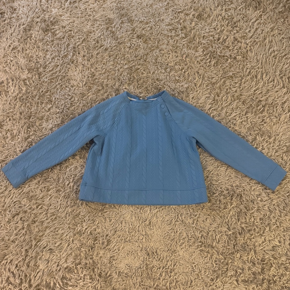 T By Talbots Blue Rope Pattern Pullover Sweatshirt - image 1